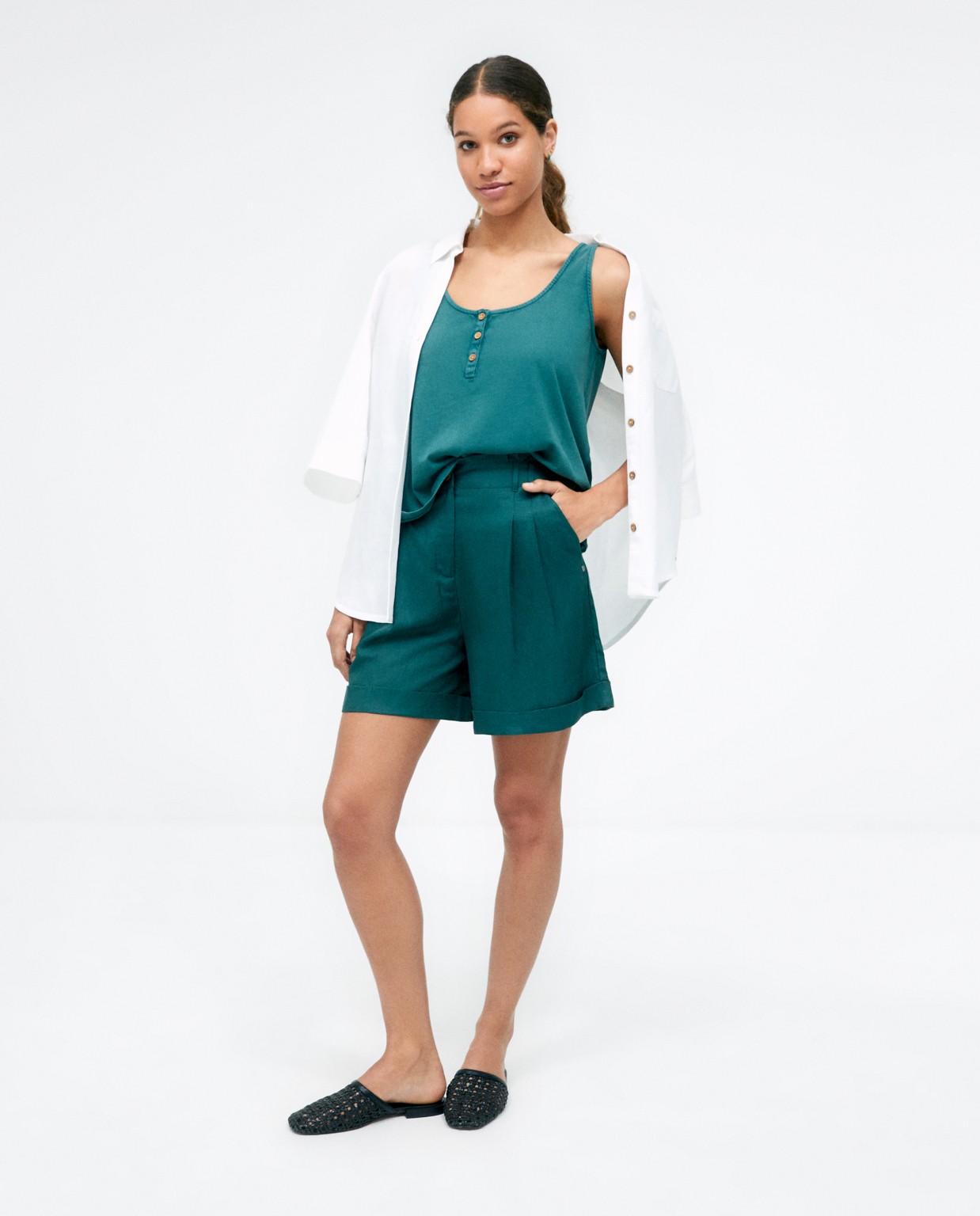 Débardeur. Stretch.  Khaki
