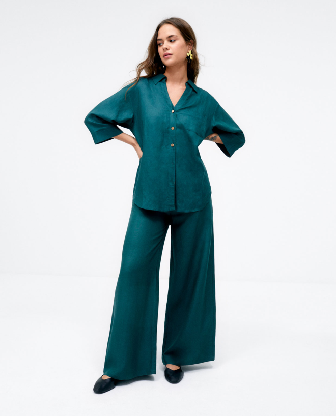 Pantalon long et large avec...