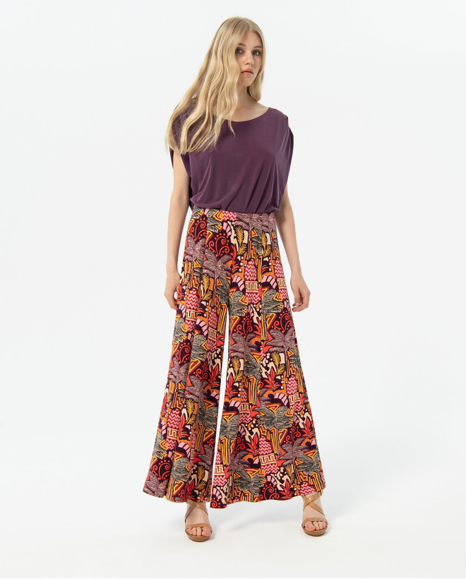 Pantalon large et élastique en aloe-vera Multi