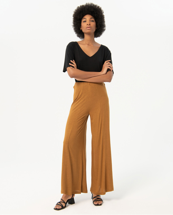 Pantalon long palazzo uni Light came